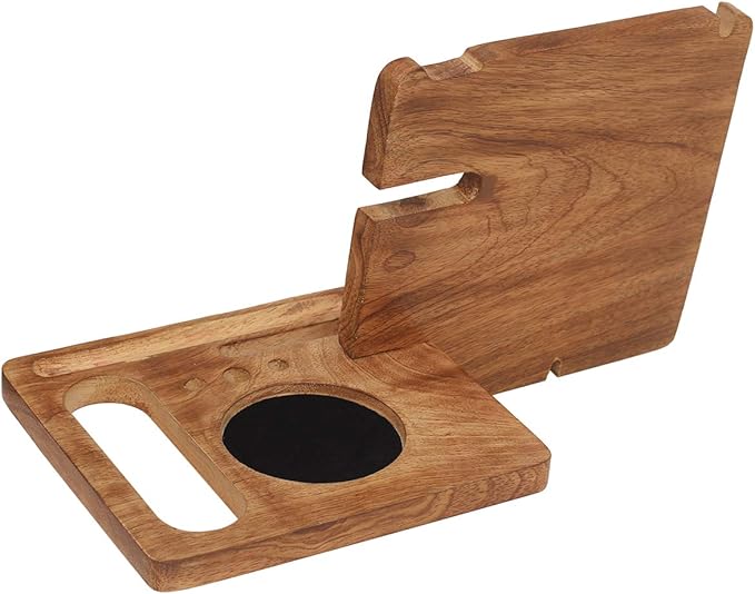 ABHANDICRAFTS Wooden Docking Station for Men - Multi-Device Charging Organizer for Phones, Watches, Keys & Wallets - Perfect Compatibility with iPhone
