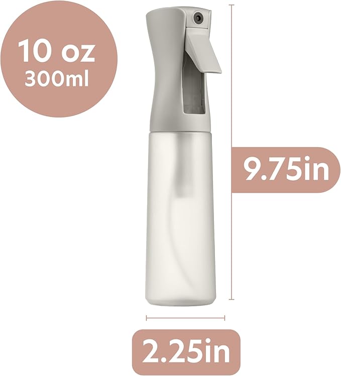 10 OZ Continuous Spray Bottles - Ultra Fine Mist Sprayer | Water Spray Bottle For Hair Stuff, Mister Spray Bottle For Plants Mister | Hair Spray Bottles For Hairstyling, Cleaning, Salons