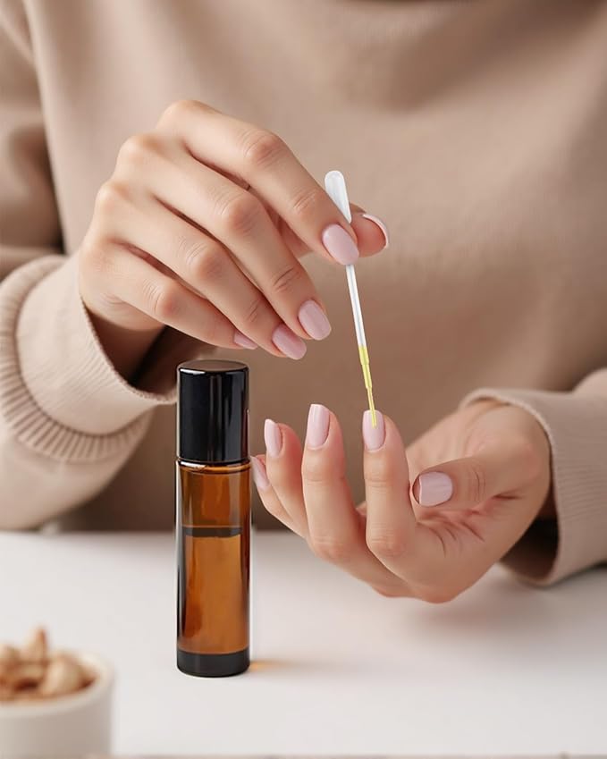 25 Pack Essential Oil Roller Bottles, 10ml Refillable Amber Glass Roller Bottles with Stainless Steel Roller Balls and Caps for Travel, Perfume and Lip Gloss