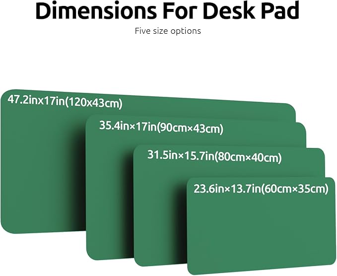 YSAGi Leather Desk Pad Protector, Office Desk Mat, Large Mouse Pad, Non-Slip PU Leather Desk Blotter, Laptop Desk Pad, Waterproof Desk Writing Pad for Office and Home (Jade Green, 23.6" x 13.8")