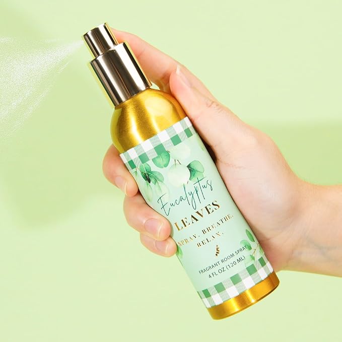 Room Spray, Eucalyptus Leaves, 4 fl oz, Air Freshener for Home, Long-Lasting Odor Eliminator for Bathroom and Office
