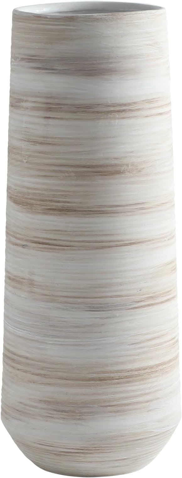 ALMA White Vessel 13 Inch Tall, Large Floor Vase for Wedding and Housewarming|Ceramic Pampas Grass Vase in Minimalist Modern Home Decor, Aesthetic Room Decor, Shelf Decor