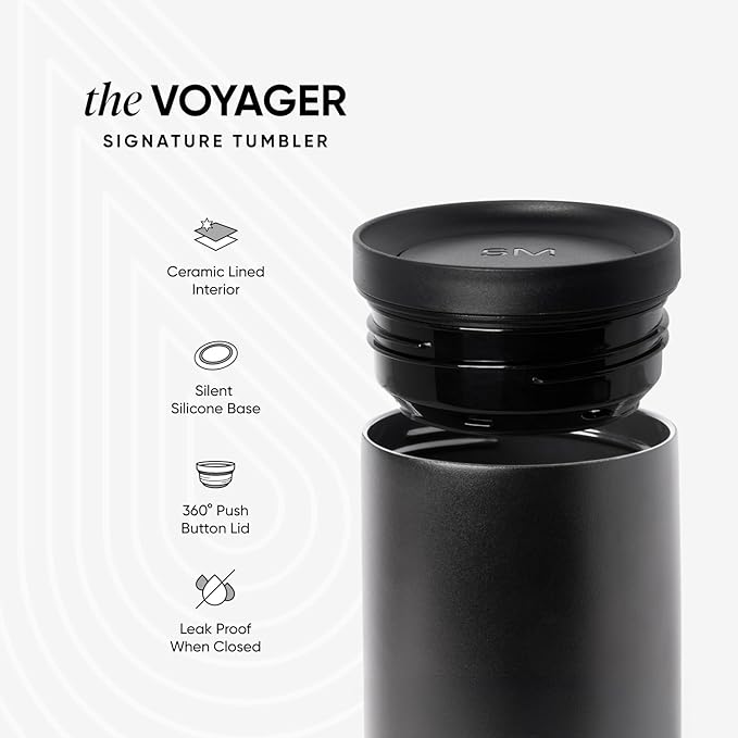 Simple Modern Father's Day Signature Voyager | 16oz Travel Coffee Mug Tumbler with 360° Lid | Gifts for Dad, Him | Ceramic-Lined Insulated Stainless Steel Cold Brew Iced Coffee Cup | Vintage Dad