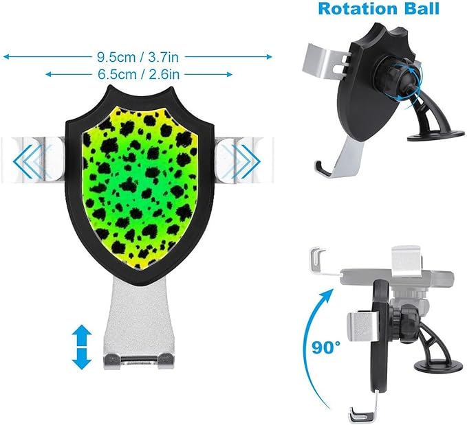Phone Mount for Car Dashboard Air Vent Windshield, Universal Hands Free Automobile Cell Phone Holder Rasta Flag Color Cheetah Leopard Print Floral
