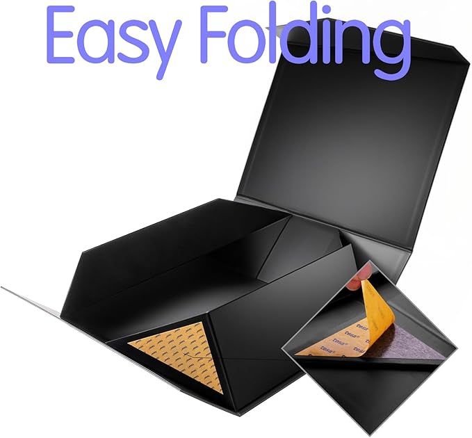 19.2x15.8x7 Inches, 5 Extra Large Gift Boxes with Lids, Groomsmen Proposal Boxes with Magnetic Closure, Giant Gift Boxes for Clothes and Large Gifts (Glossy Black)