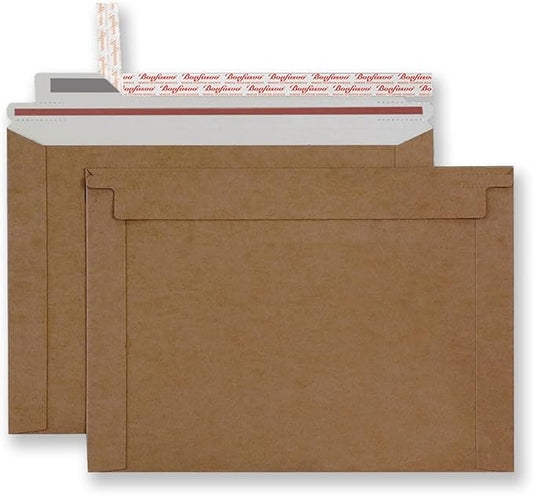 Rigid Mailers 30 Pack 9.5 x 12.5 inches Brown Self Seal Stay Flat Bulk Cardboard Kraft No Bend Mailers Peel and Seal for Document Photos Pictures Papers Files CD