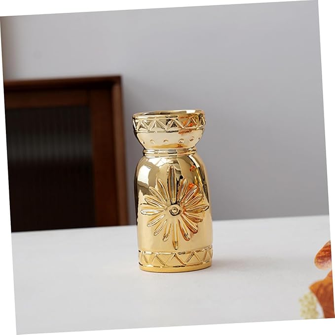 Mobestech Modern Ceramic Flower Vase Small Ribbed Table Decor for Home and Wedding Stoneware Vase Centerpiece for Dried and Artificial Flowers Versatile Shelf Accent