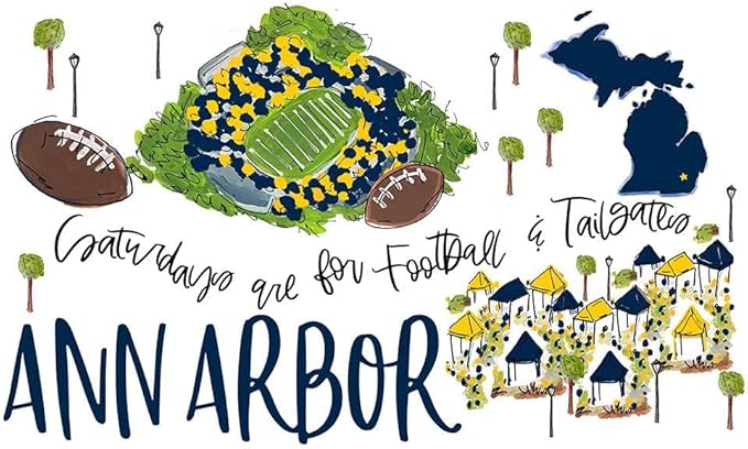 Swig Life 12oz Insulated Tumbler, Travel Coffee Tumbler with Lid, Cup Holder Friendly Travel Coffee Mug, Stainless Steel, 12 oz Reusable Insulated Coffee Mug (Saturdays in Ann Arbor)