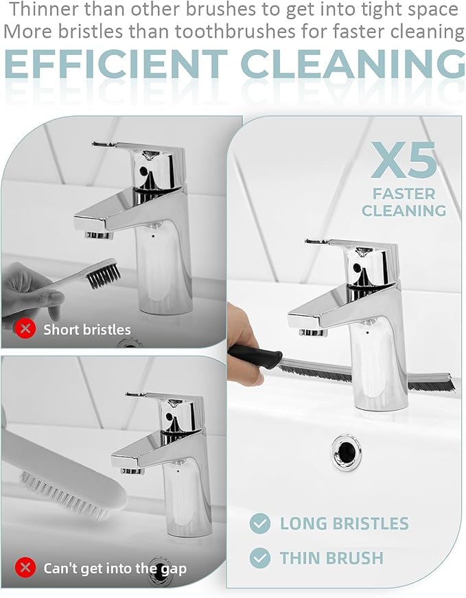 SXhyf Cleaning Brush - Hard Bristle Crevice Cleaning Brush, Multifunctional Gap Scrub Brush, Home Essentials, Bathroom Cleaner Tools for Household Use, Kitchen, Window, Faucet, S1110SE