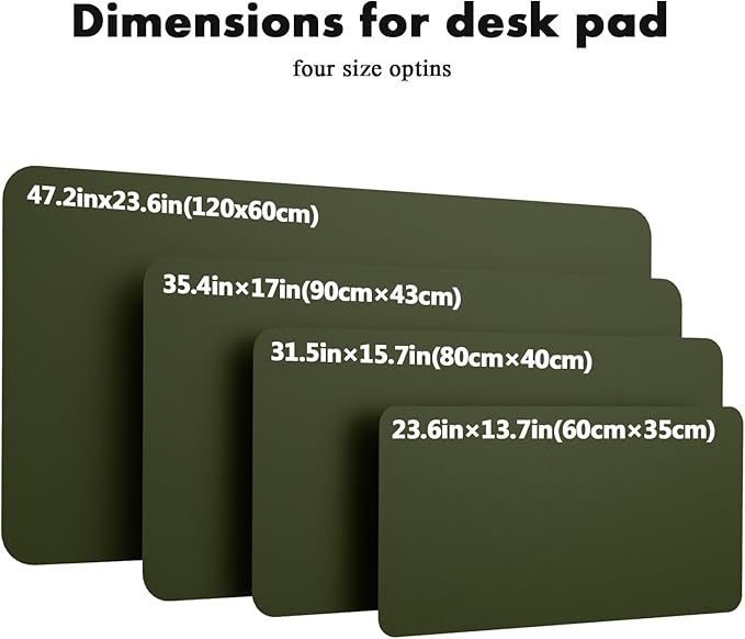 YSAGi Double-Sided Desk Pad, 35.4"x17" Leather Desk Mat, Eco Cork Desk Pad Protector,Large Mouse Pad,Waterproof Desk Blotter for Office/Home (Dark Green/Cork)