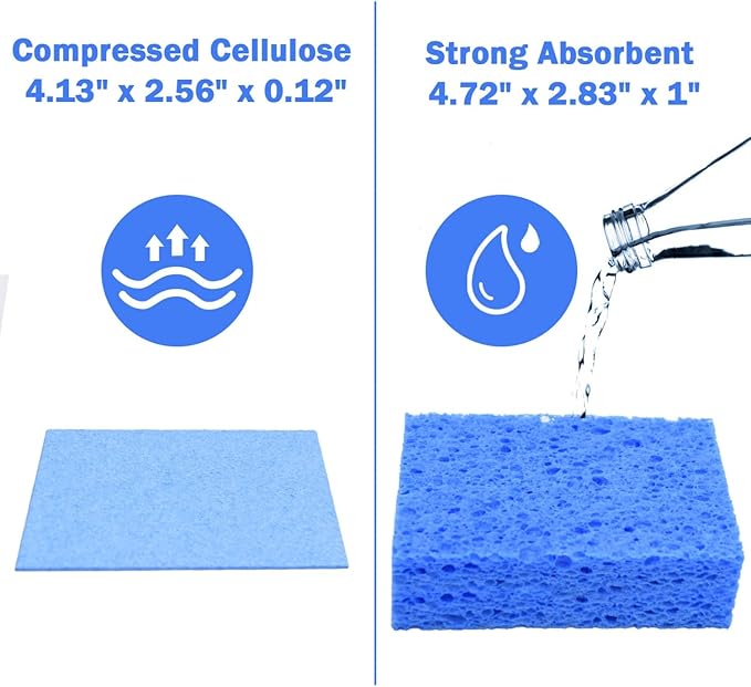 YoleShy 72 Pack Sponges Kitchen Natural Compressed Cellulose Sponges Bulk Non Scratch for Household Cookware Bathroom Cars Soft Super Absorbent Reusable