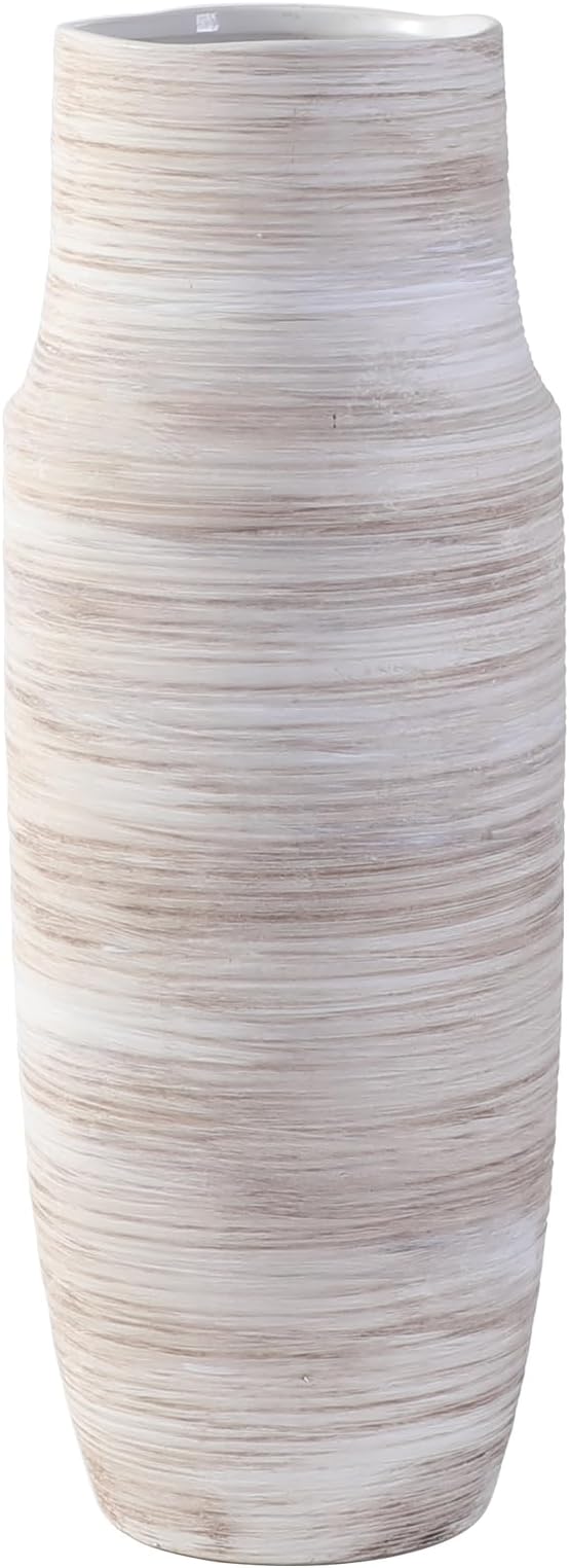 ALMA 17 inch Extra Tall White Ceramic Vases for Centerpieces Farmhouse Living Room Floor, Boho Pampas Grass Vase for Fireplace Mantel Decor, Modern Minimalist Rusic Floor Vase for Organic Home Decor