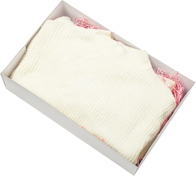 Mefleet 12 Pack Gift Boxes with Lids Assorted Sizes - 6 Extra Deep 17x11x4 & 6 Large 14.25x9.5x2 Inches White Shirt Clothes Robe Sweater Box for Wrapping Christmas Presents, Holidays Gift