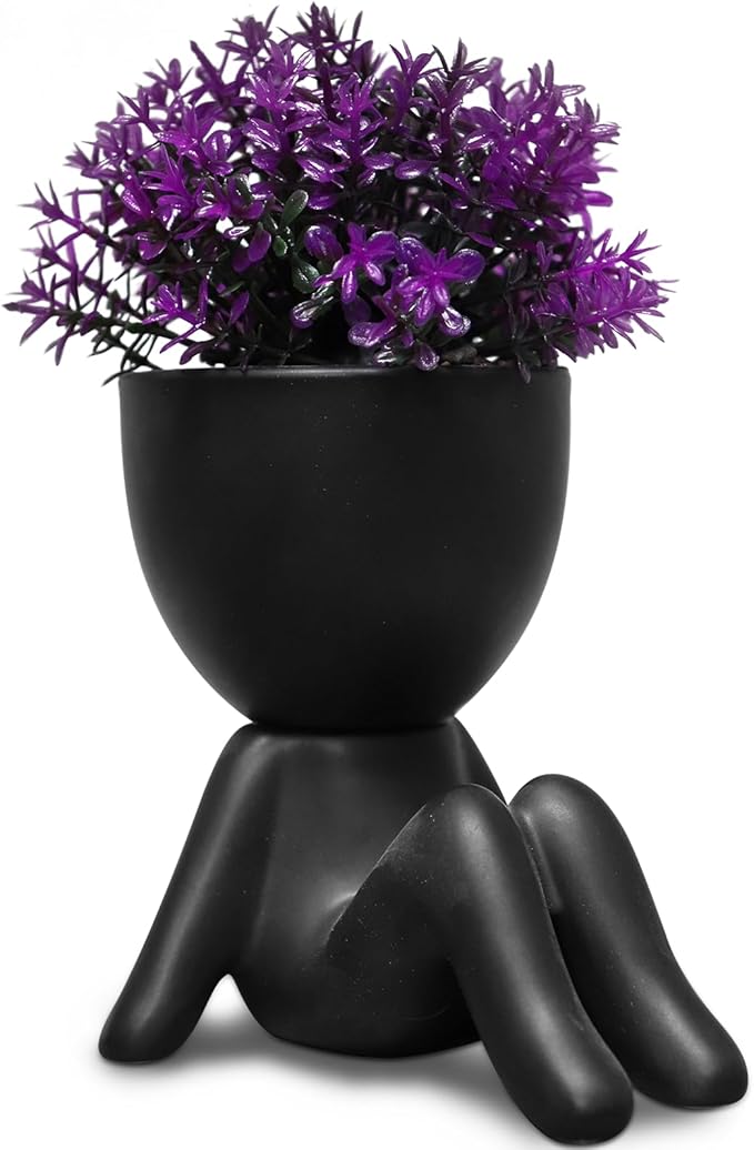 Zerzsy Fake Plants Mini Artificial Greenery Potted Plant for Home Decor Indoor Office Small Fake Plants Decor Cute Faux Succulent Desk Decoration for Office - Set of 1