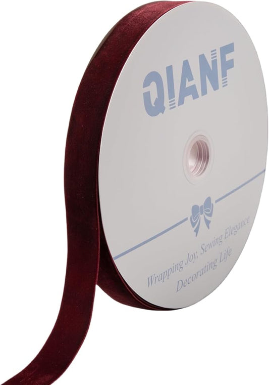 Vintage Burgundy Velvet Ribbon, 1 Inch X 25Yd