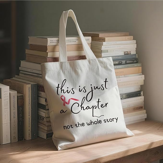 Canvas Tote Bag for Women, This Is Just a Chapter Not The Whole Story Shoulder Bags, Casual Canvas Totes for Work Traveling, Christmas Gifts to Friends and Family