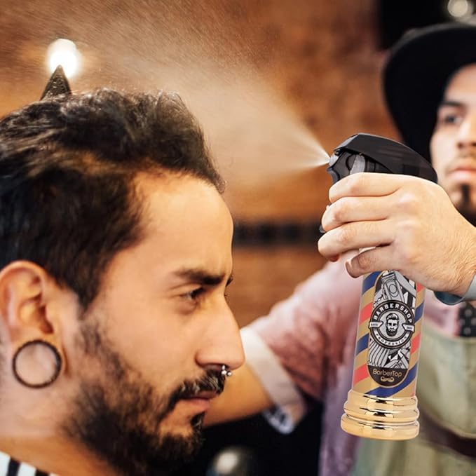 Barber Spray Bottle, Barber Stylist Fine Mist Sprayer, Refillable Container & Spray Bottle for Hairdressing, Cleaning, Plants 6.76 ounce(Golden)