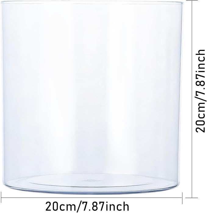 Clear Plastic Vase, Decorative Wide Flower Acrylic Cylinder Vase, Cylinder Vase Floral Container Round Plastic Vases for Home, Wedding Party, Decor, Centerpieces.7.9" x7.9