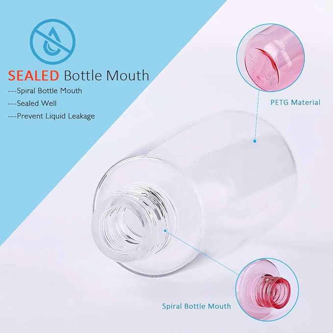 AMORIX Fine Mist Spray Bottle 30ml / 1 oz Spray Bottle Travel Refillable Cosmetic Sprayer for Essences Perfume HairSpray Skincare Makeup + Drawstring Bag(6 Pack)