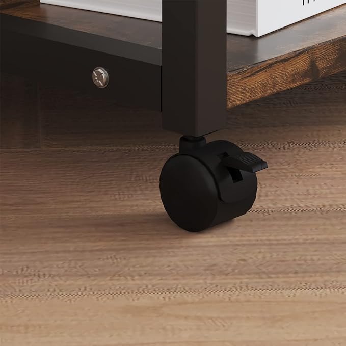 TigerDad Mobile Printer Stand with Storage Drawer, Utility Carts with Wheels, File Cabinet Workspace Desk Organizer Shelf for Home Office