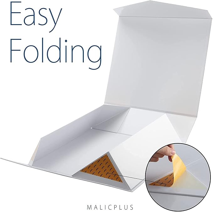 3 Extra Large Gift Boxes with Lids 16.3x14.2x5 Inches, White Bridesmaids Proposal Boxes with Magnetic Closure for All Occasion (Lattice Texture)