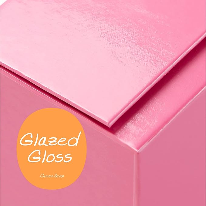 GREEN BEAN 6 Gift Boxes 11x7.8x2.3 Inches, Gift Box Pink Gift Boxes with Lids for Presents, Magnetic Closure Gift Boxes, Shirt Gift Boxes for Clothes (Glossy Metallic Pink, Polka Dot Design Inside)
