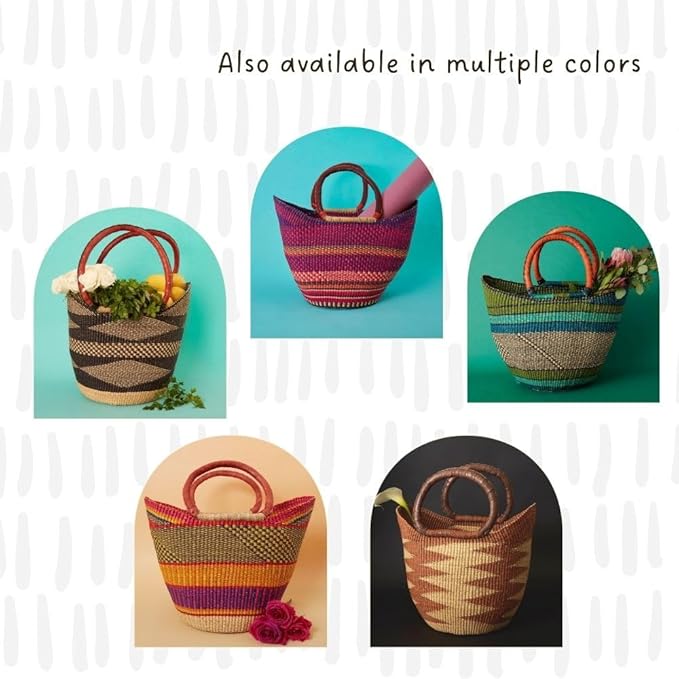 Blue Green Picnic Basket, Kitchen & Dining Storage, Reusable Grocery Bag, Countertop Fruits Holder, Farmers Market, Beach, Harvesting, Foraging, Decorative, Wicker, Woven, Boho Style