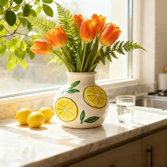 Plain Beige Ceramic Vase for DIY Painting - Customizable Handmade Pottery, Blank Canvas for Flower Arrangements, Home Decor, Wedding & Office Decoration (5.91 x 5.91W x 5.71H)