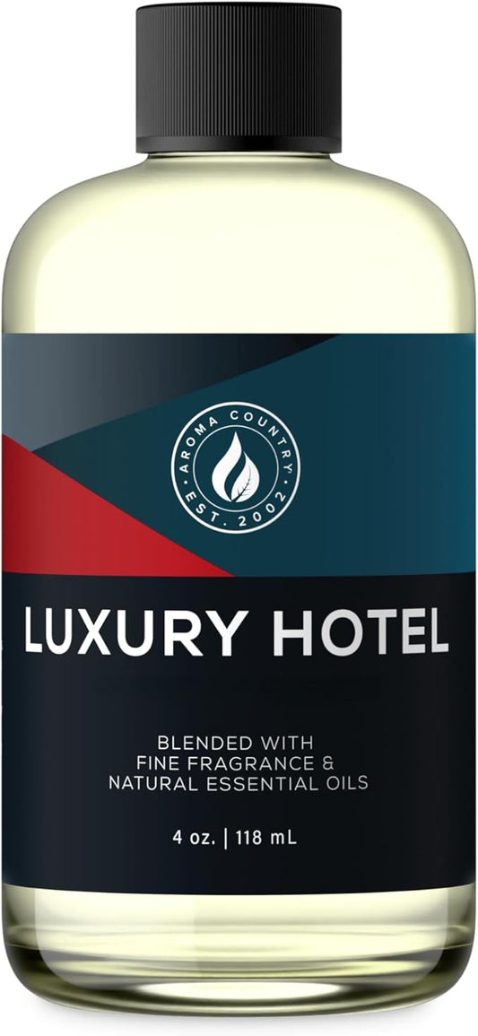 Aroma Country Luxury Hotel Diffuser Oil - Luxury Hotel Scent Oil for Diffuser & Air Fresheners for Home - Essential Oil Diffuser Refill, Home Fragrance Collection with Gardenia & Amber (4 Fl. Oz)