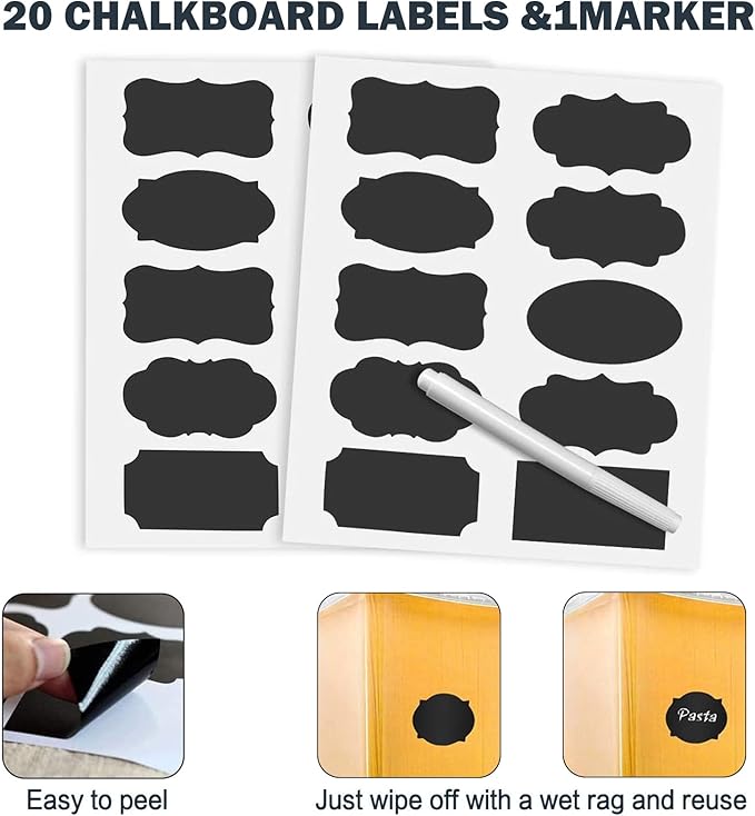 Extra Large 7qt / 6.5L/220oz Tall Food Storage Containers, WIDE & DEEP, 4-Piece Plastic Airtight Kitchen Pantry Storage Containers for Flour, Sugar, with 4 Measuring Cups,20 Labels