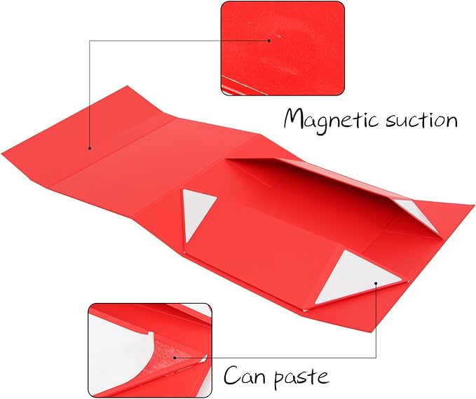 Rsgift Red Gift Box, 11x7.8x3.5 Inches, Magnetic Closure, for Birthday, Wedding, Father's Day, Graduation, Christmas, Thanksgiving