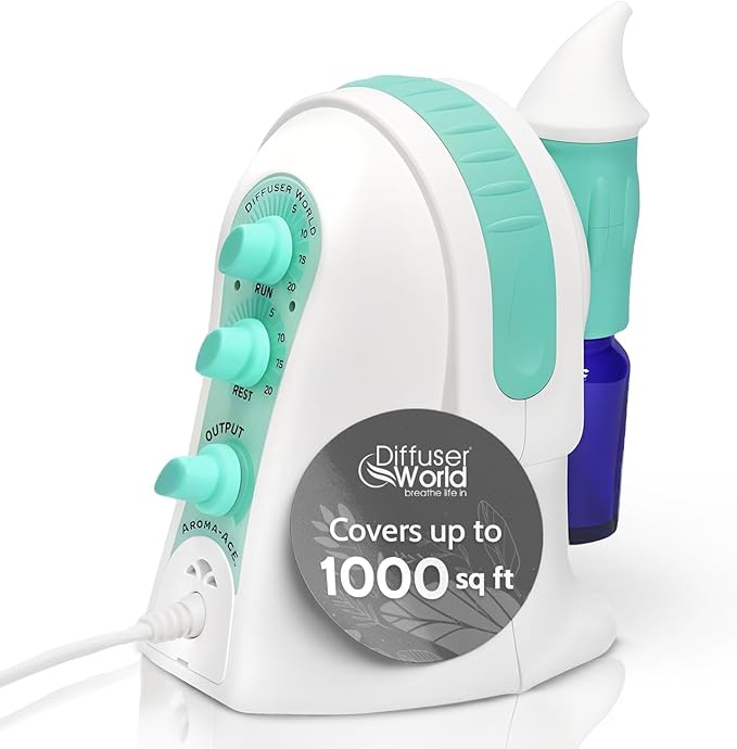 Waterless Diffuser for Essential Oils 110V, Green Made in USA Aroma Atomizer Diffusers Waterless Essential Oil Diffusers for Home Large Room Fragrance, Home Scent Diffuser Machine, Air Aromatherapy