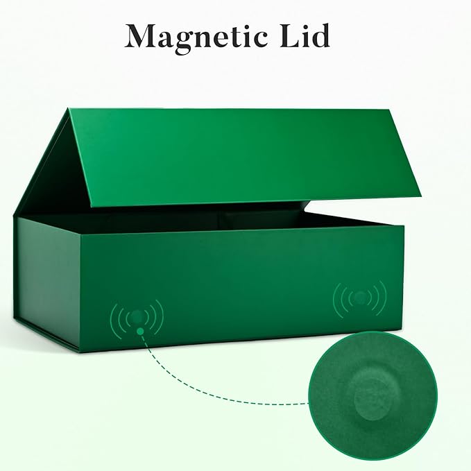 LIFELUM Extra Large Gift Box 14"x8.5"x4.5" Christmas Gift Boxes with Lids for Presents for Anniversary Wedding Proposal Birthday Gift boxes with Shredded Filler Card Ribbon