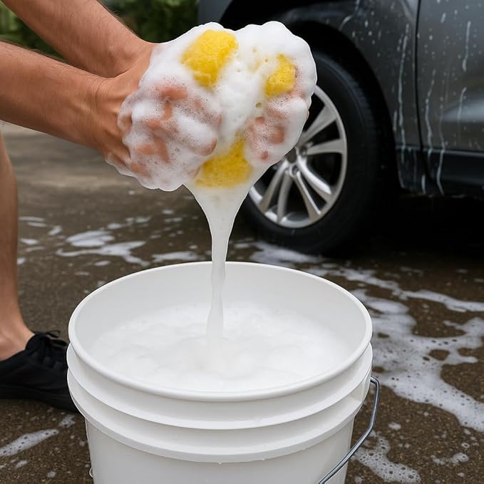 Round Sponge 3 Pack, Kitchen Sponge Set - Durable, Eco-Friendly Cleaning & Shower Sponges for Non-Stick Cookware, Heavy-Duty Tasks, Reusable & Washable