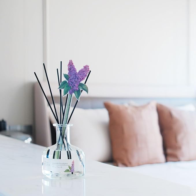 Lavender Eucalyptus Reed Diffuser Set, Large 9.85oz (280ml) Aroma Scented Oil Diffuser with Sticks, Long-Lasting Home Fragrance for Bedroom, Bathroom & Office Decor, Ideal Gift for Women