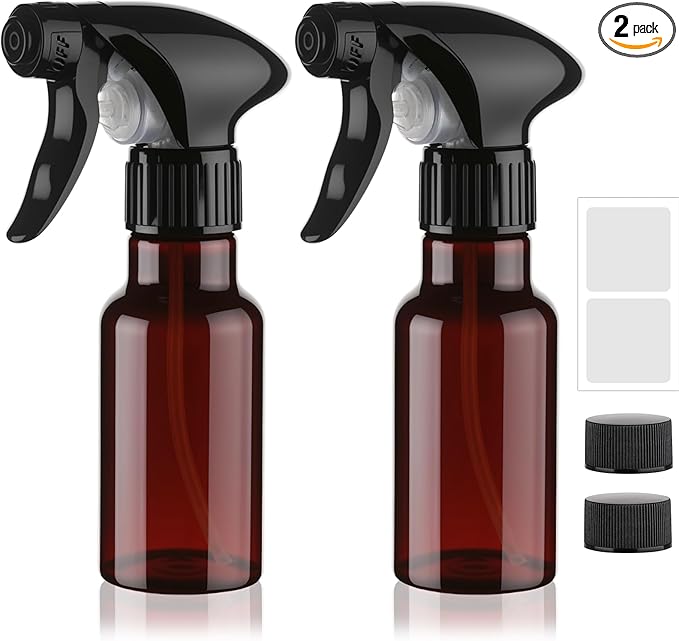 Spray Bottles 4oz/120ml Plastic Small Spray Bottle for Hair Mist/Stream Spraying Heavy Duty Empty Water Spray Bottles for Cleaning Solutions, Plants 2 Pack (Brown)