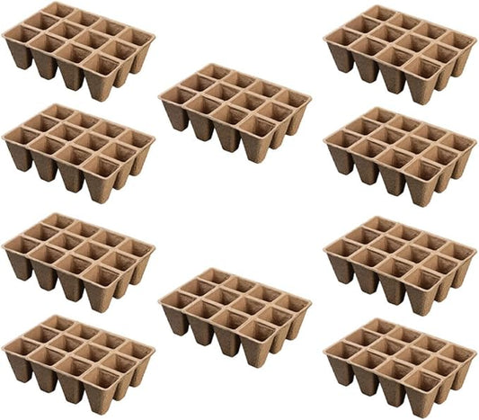 10pcs Biodegradable Paper Plant Nursery Pots Multi-Cell Seedling Trays for Gardening Herb Growing Containers Safe Planting Cups
