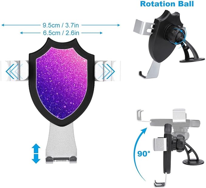 Fashion Phone Holders Universal Hands Free Automobile Cell Phone Holder Beautiful Purple Shining Glitter Sparkles Pattern