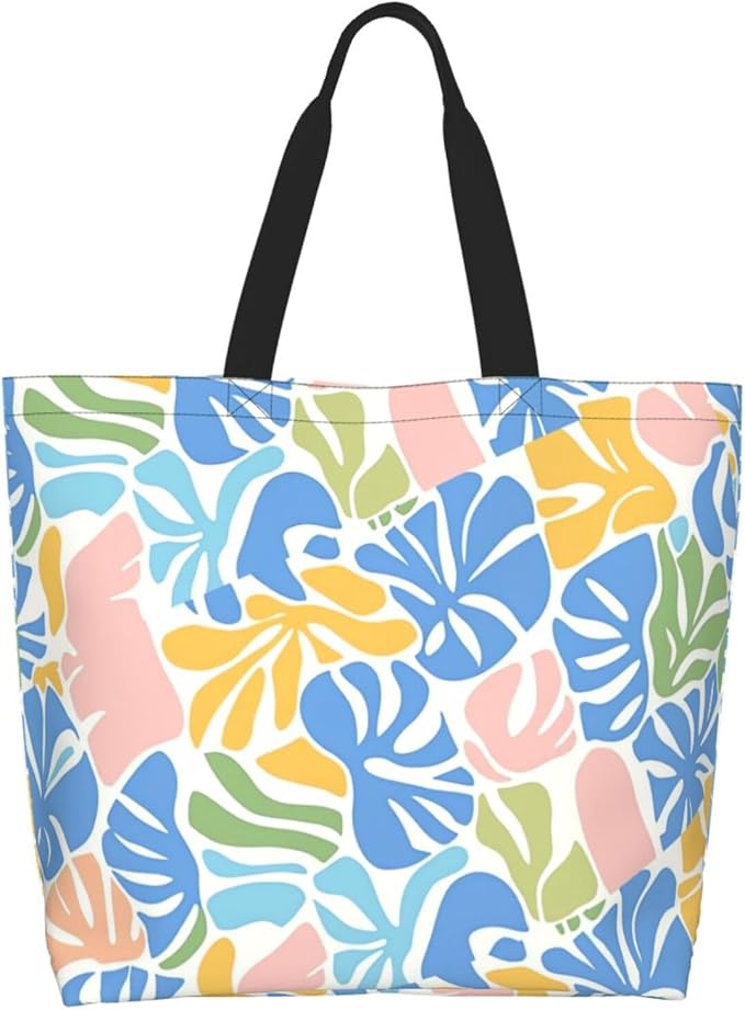 Tote Bag Shoulder Bags for Women Grocery Shopping Bag Reusable Bags Boho-Red Paisley 1