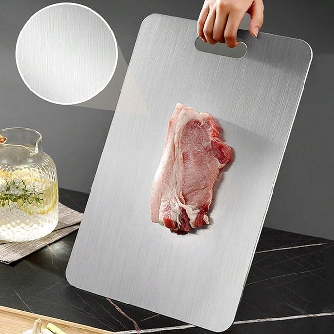 Titanium Cutting Board - 100% Pure Titanium Cutting Boards for Kitchen - Cutting Edge Hygiene & Durability, 1 Pack Double Sided Medical-grade Titanium Cutting Mat, Easy to Clean (14"L x 10"W)