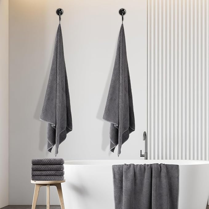 HOMEXCEL 8 Piece Bath Towel Set, Microfiber Bathroom Towel - 2 Bath Towels, 2 Hand Towels, and 4 Wash Cloths, Super Soft, Highly Absorbent Towels for Bathroom, Gym, Hotel, and Spa (Grey)