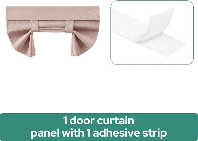 HOMEIDEAS 100% Linen Blackout French Door Curtains, Privacy Small Door Window Curtains, 26 X 20 Inch Shades for Front Window, Thermal Insulated Covering, 1 Panel, Blush Pink