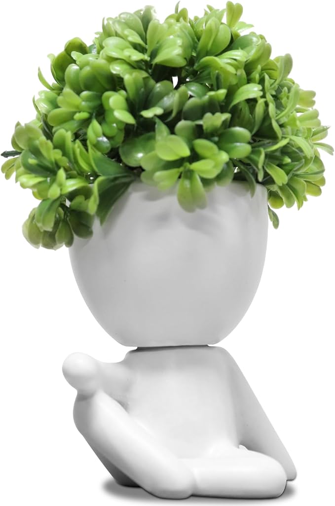 Zerzsy Small Artificial Succulents Potted Plants, Faux Succulents Desk Decoration, Fake Plants Wall Decor for Girls Gift, Home Office Bookshelf Decor - Set of 1