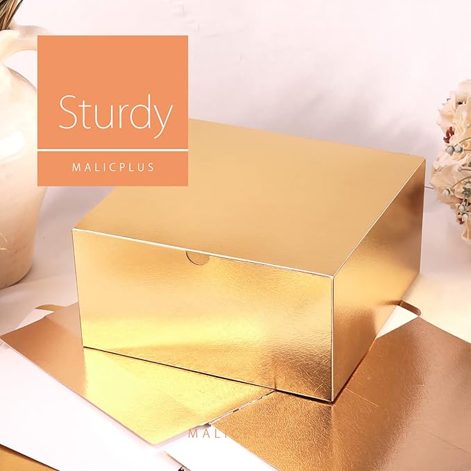 30 Gift Boxes 8x8x4 Inches Gift Boxes with Lids Boxes for Gifts Bridesmaid Proposal Boxes, Gold Gift Boxes Bulk for Light Weight Gifts, Crafting