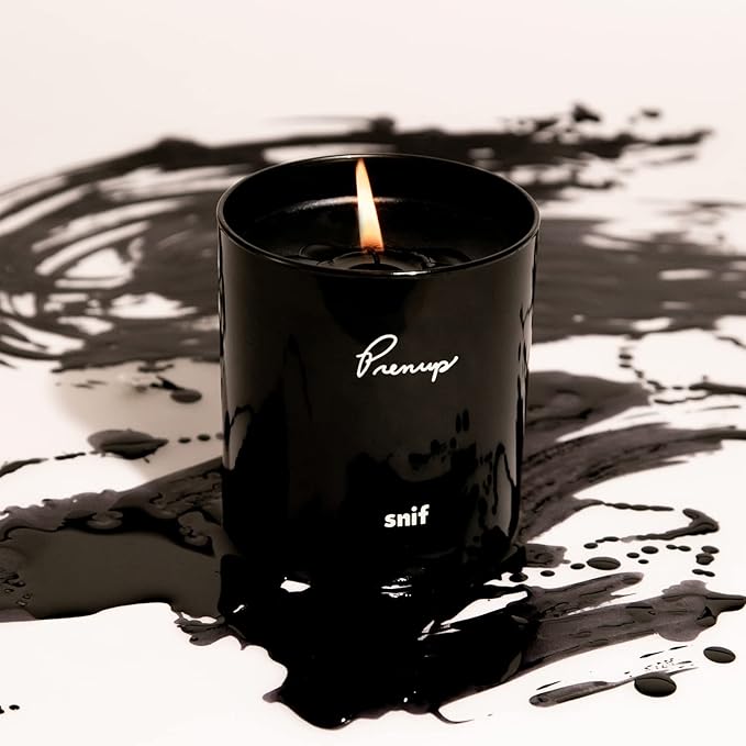 Prenup Luxury Scented Candle by Snif, Musky and Smooth Scent, 50+ Hours, 100% Cotton Fiber Wicks, Soy Wax Blend, Non-Toxic, Vegan, 8.5 oz