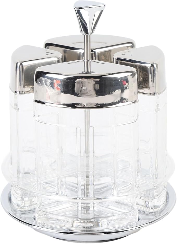 Glass Meal Prep Containers : 2X150ml 2X80ml Rotating Transparent Seasoning Containers for Oil, Salt, and Meal Essentials