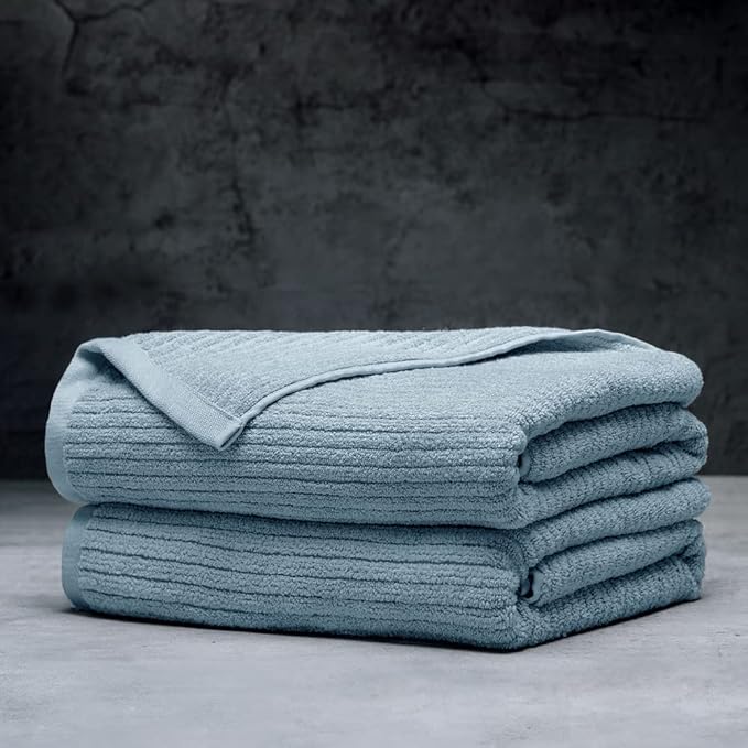 LUXOME Luxury Performance 2-Piece Bath Towel Set | Dual-Loop Design | Ultra Soft | Highly Absorbent | Quick Drying | Surf