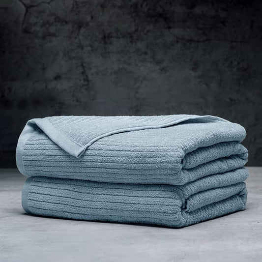LUXOME Luxury Performance 2-Piece Bath Towel Set | Dual-Loop Design | Ultra Soft | Highly Absorbent | Quick Drying | Surf