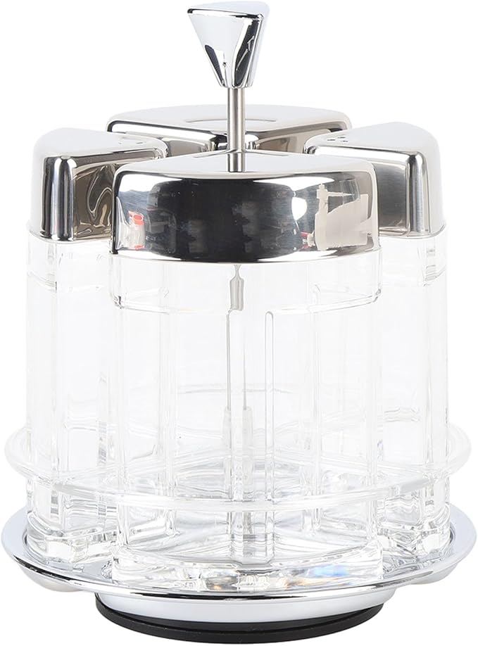 Glass Meal Prep Containers : 2X150ml 2X80ml Rotating Transparent Seasoning Containers for Oil, Salt, and Meal Essentials