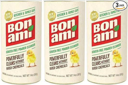 BON AMI Powder Cleanser for Kitchens & Bathrooms - All Types of Surfaces, Cleans Grime & Dirt, Polishes Surfaces, Absorbs Odors (3 Pack)
